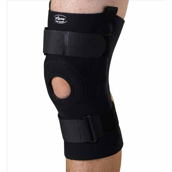 Medline U-Shaped Hinged Knee Supports, Black, Large (ORT23220L)