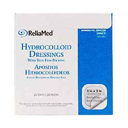 ReliaMed Hydrocolloid Dressing with Beveled Edge, Sterile, 2" x 2"