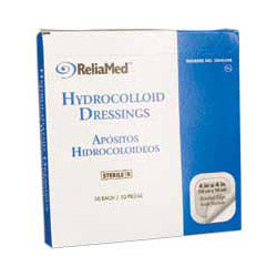 ReliaMed Hydrocolloid Dressing with Beveled Edge, Sterile, 4" x 4"