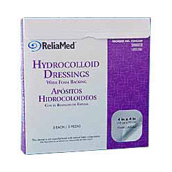ReliaMed Hydrocolloid Dressing with Foam Back, Sterile, 4" x 4"