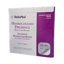 ReliaMed Hydrocolloid Dressing with Foam Back, Sterile 8" x 8"