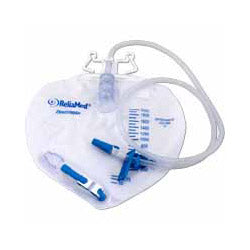 ReliaMed Premium Drainage Bag Vented With Double Hanger, Sample Port, 2000mL