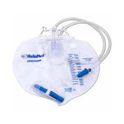 ReliaMed Standard Drainage Bag Vented With Double Hanger, Sample Port, 2000mL
